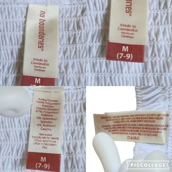 No Boundaries White Tiered Strapless Tube Dress Size M (7-9) - Picture 11 of 11